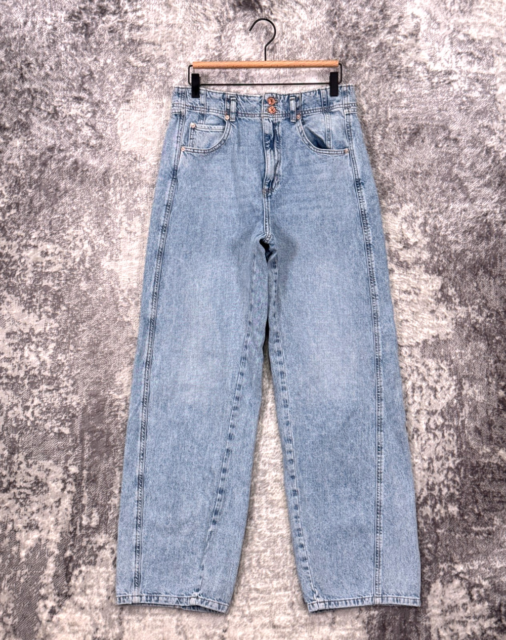 Free People Aster Straight Jeans 31 Womens Blue Denim